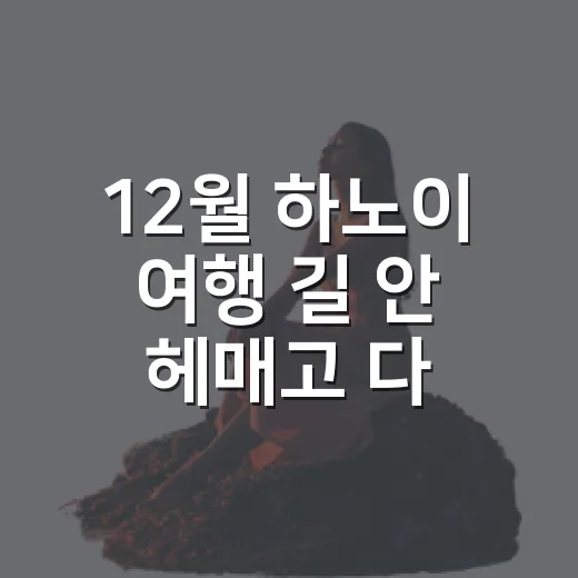 12월 하노이 여행 길 안 헤매고 다니는 방법 - 요약