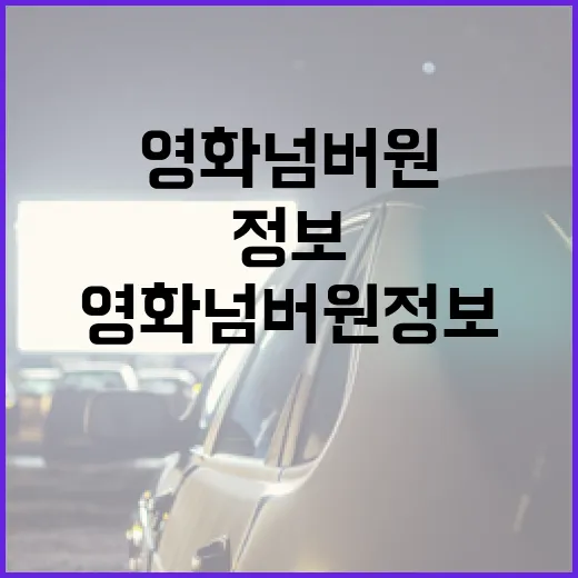 영화 넘버원 정보를 얻는 방법 - 요약