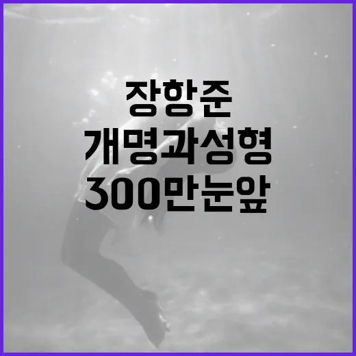 장항준의 개명과 성형, 300만 눈앞: 어떻게 변화했을까? - 요약