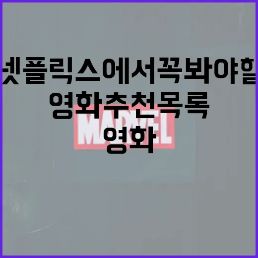 넷플릭스에서 꼭 봐야 할 영화 추천 목록 - 요약