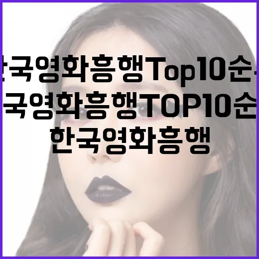 한국 영화 흥행 TOP10 순위를 알아보는 방법 - 요약