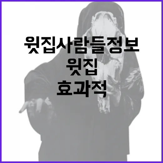 윗집 사람들 정보를 효과적으로 파악하는 방법 - 요약