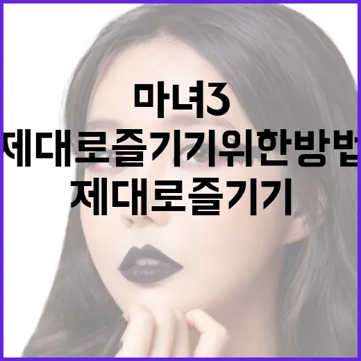 마녀3를 제대로 즐기기 위한 방법 - 요약