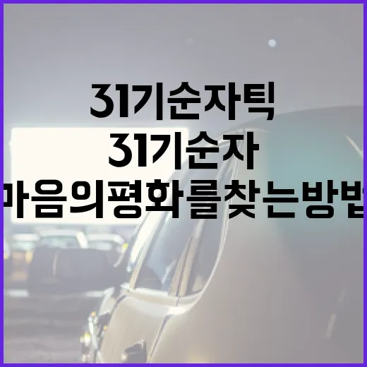 31기 순자 틱을 활용하여 마음의 평화를 찾는 방법 - 요약