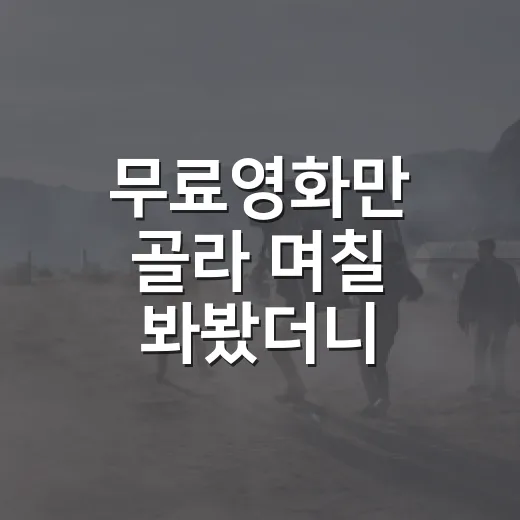 무료영화만 골라 며칠 봐봤더니, 돈 안 쓰고도 취향이 보였다 - 요약