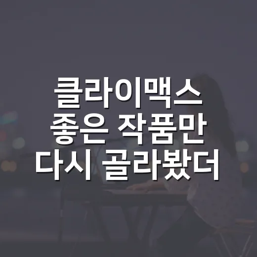 클라이맥스 좋은 작품만 다시 골라봤더니 취향이 더 선명해졌다 - 요약