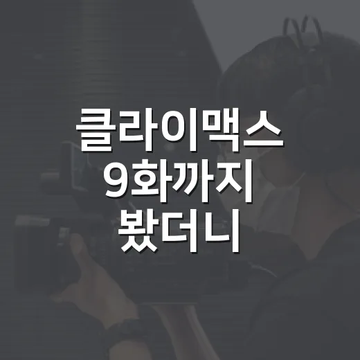클라이맥스 9화까지 봤더니, 이 드라마는 반전보다 사람의 바닥을 더 오래 보여준다 - 요약