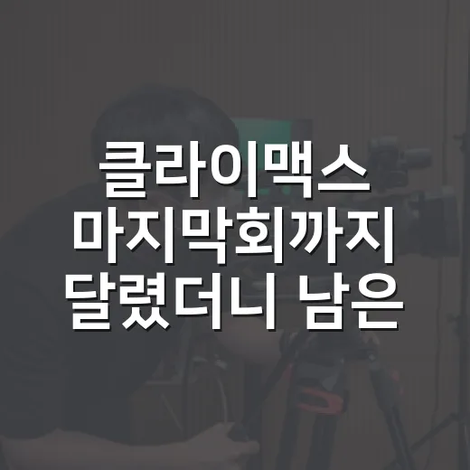 클라이맥스 마지막회까지 달렸더니 남은 건 통쾌함보다 찝찝한 여운이었다 - 요약