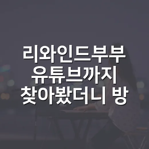 리와인드부부 유튜브까지 찾아봤더니 방송보다 더 복잡하게 보였다 - 요약