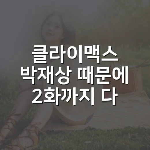 클라이맥스 박재상 때문에 2화까지 다시 봤더니 보인 것들 - 요약