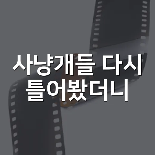 사냥개들 다시 틀어봤더니, 이 드라마가 끝까지 밀어붙이는 진짜 힘 - 요약