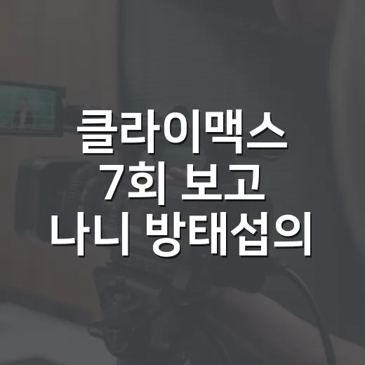 클라이맥스 7회 보고 나니 방태섭의 혼후순결이 다르게 보였다 - 요약