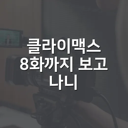 클라이맥스 8화까지 보고 나니, 이 드라마가 왜 호불호 갈리는지 보였다 - 요약