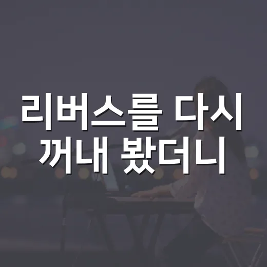 리버스를 다시 꺼내 봤더니, 조용한 죄책감이 더 오래 남았다 - 요약