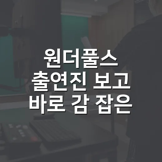 원더풀스 출연진 보고 바로 감 잡은 사람의 관전 포인트 - 요약