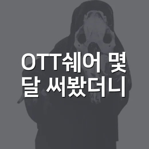 OTT쉐어 몇 달 써봤더니, 싸게 보는 것보다 먼저 봐야 할 것들 - 요약