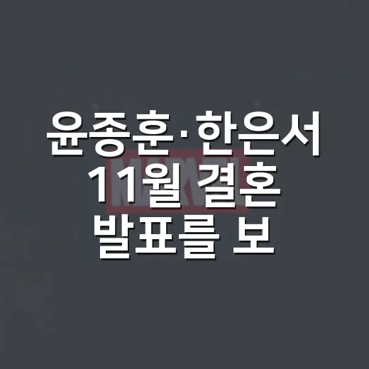 윤종훈·한은서 11월 결혼 발표를 보고 다시 떠올린 ‘리턴’의 인연 - 요약