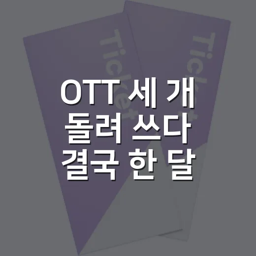 OTT 세 개 돌려 쓰다 결국 한 달 루틴을 바꿔봤더니 - 요약