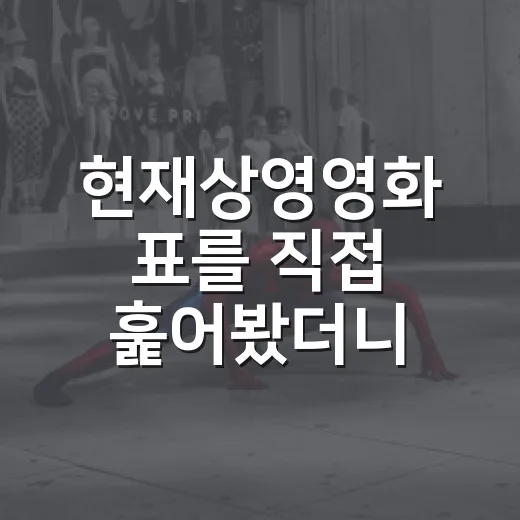 현재상영영화 표를 직접 훑어봤더니, 취향별로 갈림길이 꽤 선명했다 - 요약