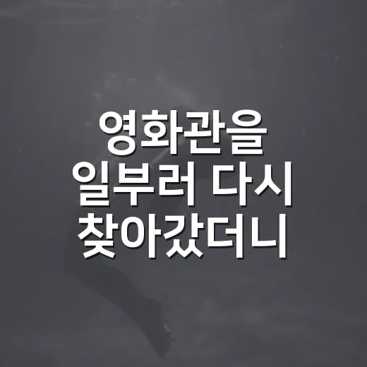 영화관을 일부러 다시 찾아갔더니 보이는 것들 - 요약