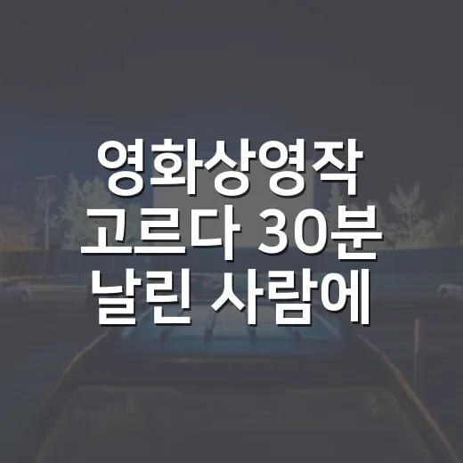 영화상영작 고르다 30분 날린 사람에게 해주고 싶은 이야기 - 요약