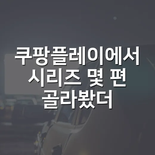 쿠팡플레이에서 시리즈 몇 편 골라봤더니, 의외로 취향이 선명해졌다 - 요약