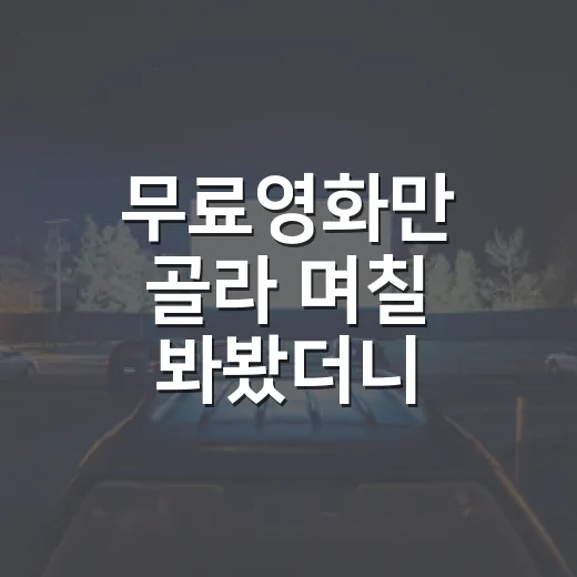 무료영화만 골라 며칠 봐봤더니, 돈보다 중요한 건 ‘고르는 법’이었다 - 요약