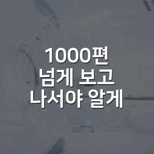 1000편 넘게 보고 나서야 알게 된 영화추천의 진짜 기준 - 요약
