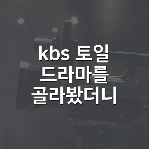 kbs 토일 드라마를 골라봤더니 취향이 갈렸다 - 요약