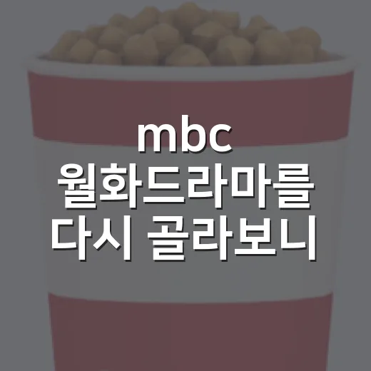 mbc 월화드라마를 다시 골라보니 취향이 보였다 - 요약