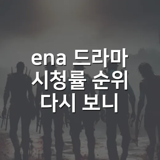 ena 드라마 시청률 순위 다시 보니 고를 작품이 달라졌다 - 요약