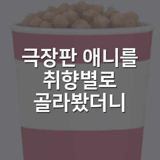 극장판 애니를 취향별로 골라봤더니 - 요약