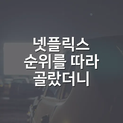 넷플릭스 순위를 따라 골랐더니 취향이 더 중요했다 - 요약