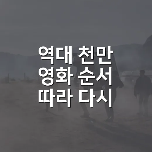 역대 천만 영화 순서 따라 다시 골라봤더니 - 요약