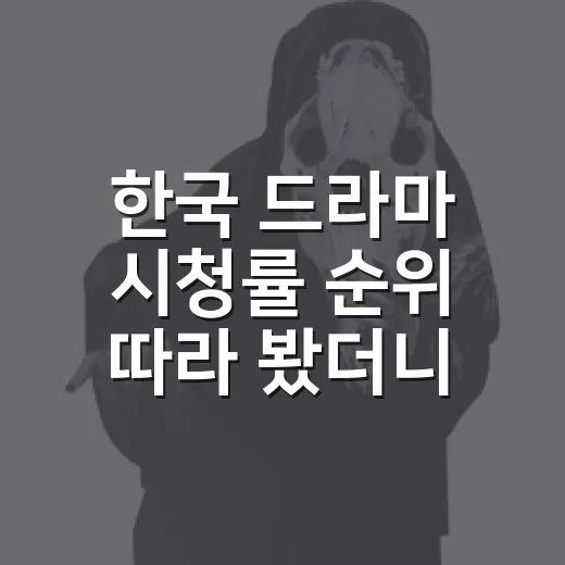 한국 드라마 시청률 순위 따라 봤더니 취향은 달랐다 - 요약