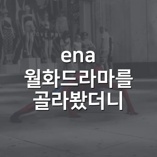 ena 월화드라마를 골라봤더니 취향이 보였다 - 요약