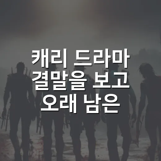 캐리 드라마 결말을 보고 오래 남은 것은 분노였다 - 요약