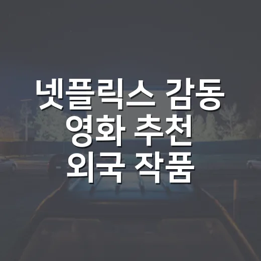 넷플릭스 감동 영화 추천 외국 작품 5편을 다시 골랐다 - 요약