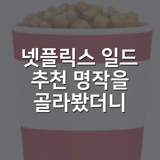 넷플릭스 일드 추천 명작을 골라봤더니 취향이 먼저였다 - 요약