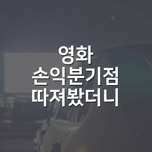 영화 손익분기점 따져봤더니 흥행의 뜻이 달라졌다 - 요약