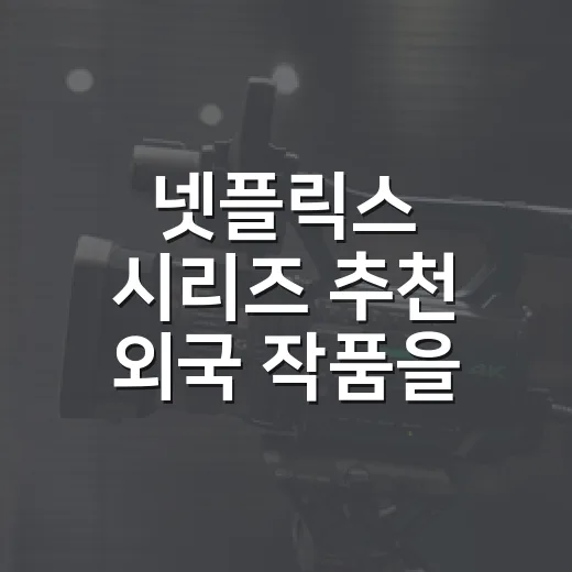 넷플릭스 시리즈 추천 외국 작품을 다시 골라봤다 - 요약