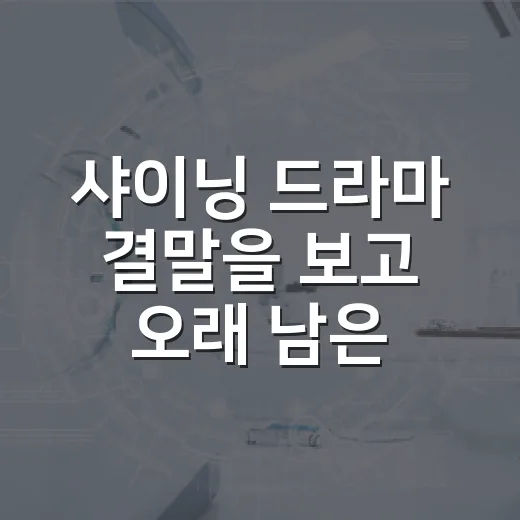 샤이닝 드라마 결말을 보고 오래 남은 이별 - 요약