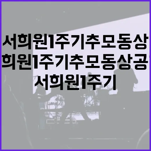 서희원 1주기 추모 동상 공개에 대한 모든 것 - 요약