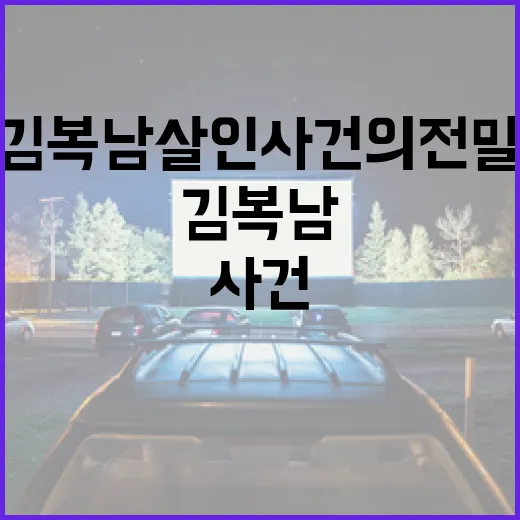 김복남 살인사건의 전말을 이해하는 방법 - 요약