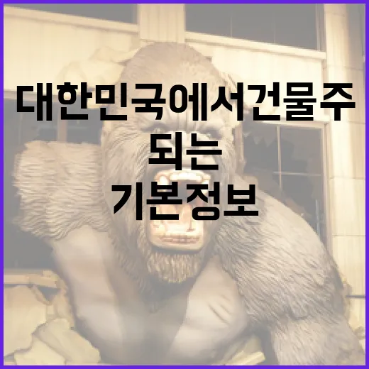 대한민국에서 건물주가 되는 방법: 기본 정보 알아보기 - 요약