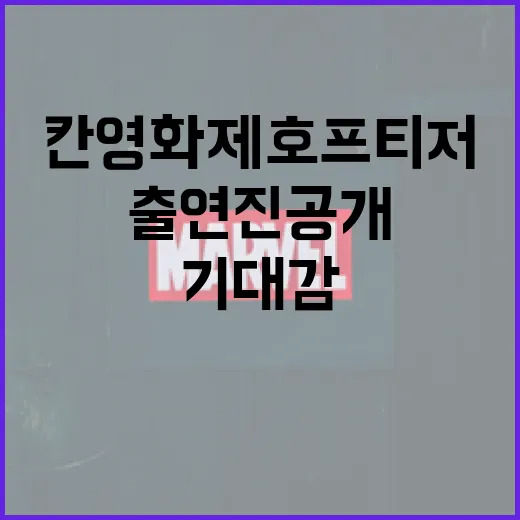 칸영화제 호프 티저와 출연진 공개! 기대감을 높이는 방법 - 요약