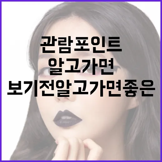 알포인트 정보가 궁금하신가요? 보기 전 알고 가면 좋은 관람 포인트 - 요약