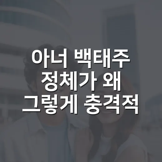 아너 백태주 정체가 왜 그렇게 충격적이었을까요? - 요약