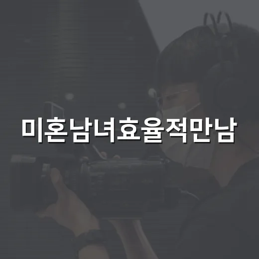 미혼남녀효율적만남, 영화 한 편으로 분위기와 취향을 같이 확인할 수 있을까요? - 요약