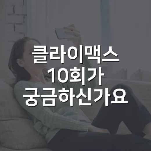 클라이맥스 10회가 궁금하신가요? 보기 전에 알아둘 관전 포인트는 무엇일까요? - 요약